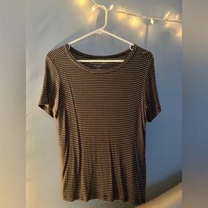 Army Green and White striped Tshirt